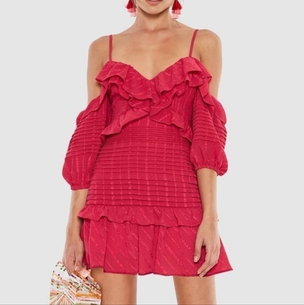 La Maison Talulah pastiche ruffles/flowy mini dress